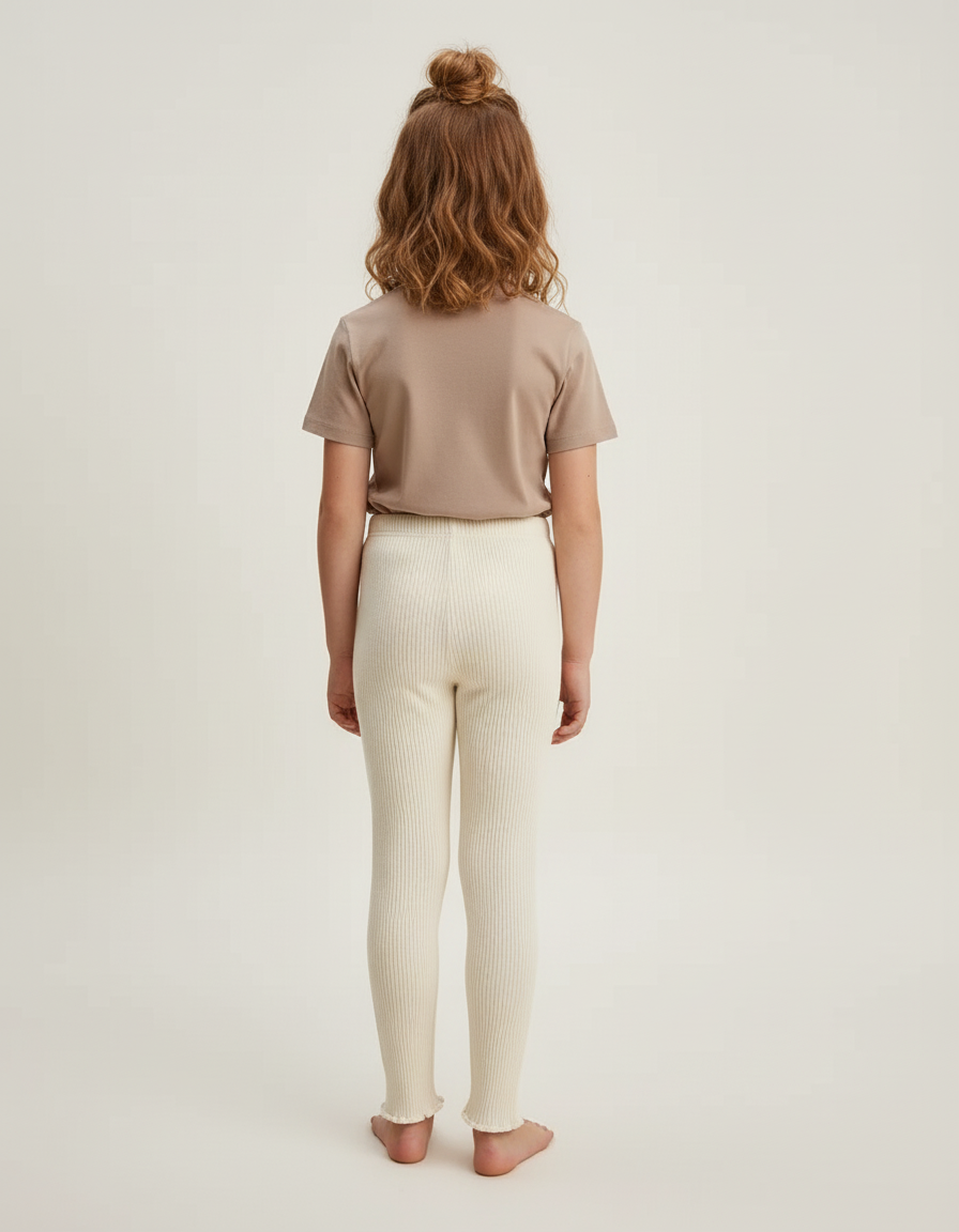 Pantalon Beige Côtelé Extensible Enfant Confortable - Maille - vue 2