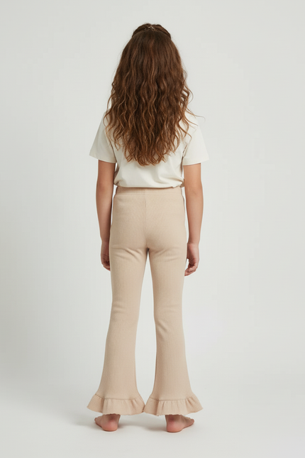 Pantalon Flare Beige - Maille - vue 2