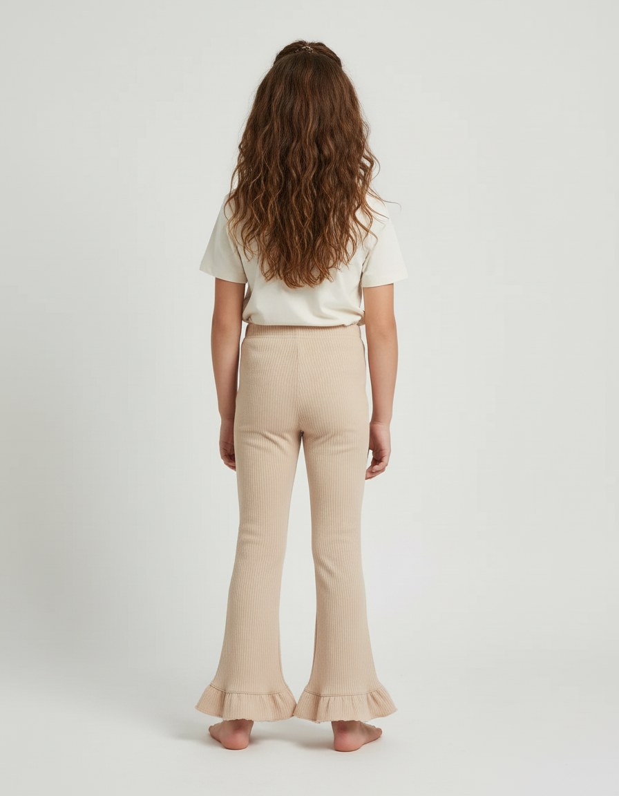 Pantalon Flare Beige - Maille - vue 2
