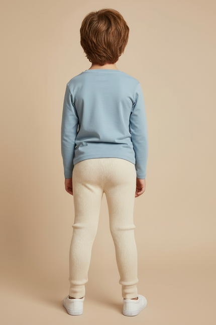 Pantalon Beige Côtelé Coton Confortable Enfant - Maille - vue 2