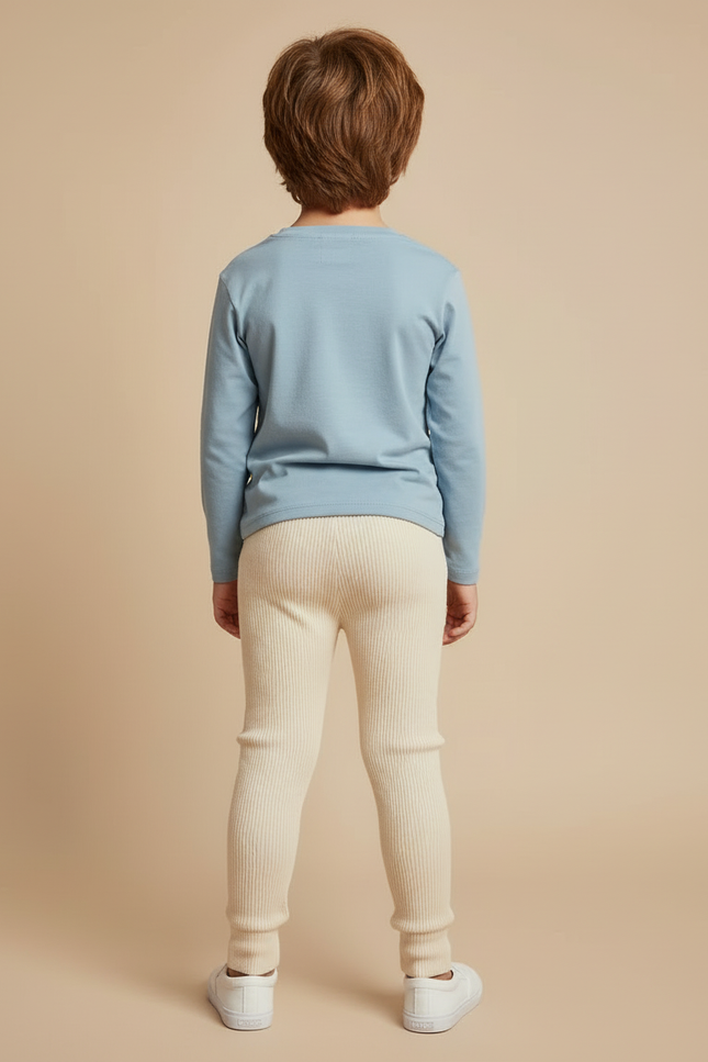 Pantalon Beige Côtelé Coton Confortable Enfant - Maille - vue 2