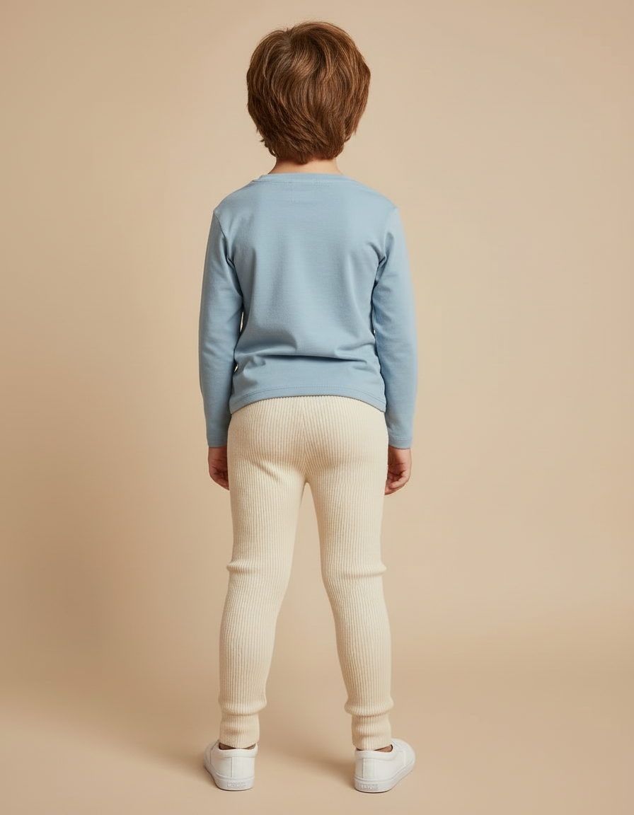 Pantalon Beige Côtelé Coton Confortable Enfant - Maille - vue 2