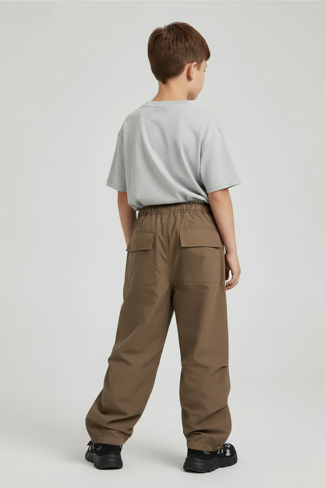 Pantalon Beige Cargo Ample Multipoches Garçon - Kaki Polyester - vue 2