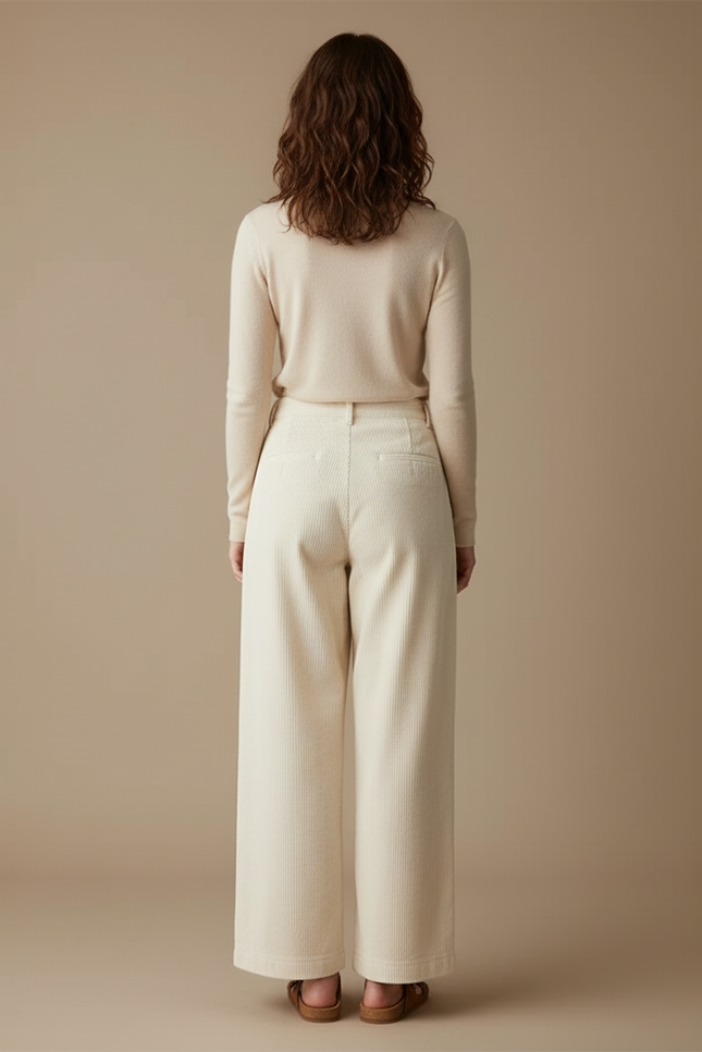 Pantalon Beige 9874 - Cordé - vue 2