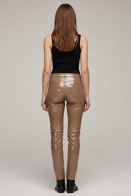 Pantalon Simili Beige Femme - Simili cuir - vue 2