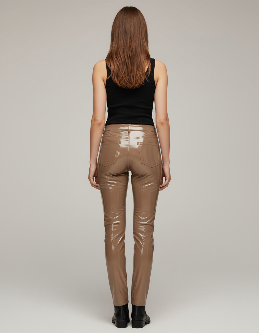 Pantalon Simili Beige Femme - Simili cuir - vue 2
