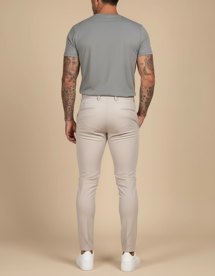 Pantalon Beige Skinny Homme - Gabardine - vue 2