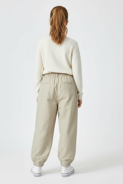 Pantalon Beige Cargo Ample Décontracté Enfant Fille - Gabardine - vue 2