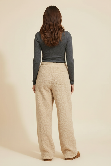 Pantalon Beige Polaire Ample Décontracté Chaud Femme - Molleton - vue 2