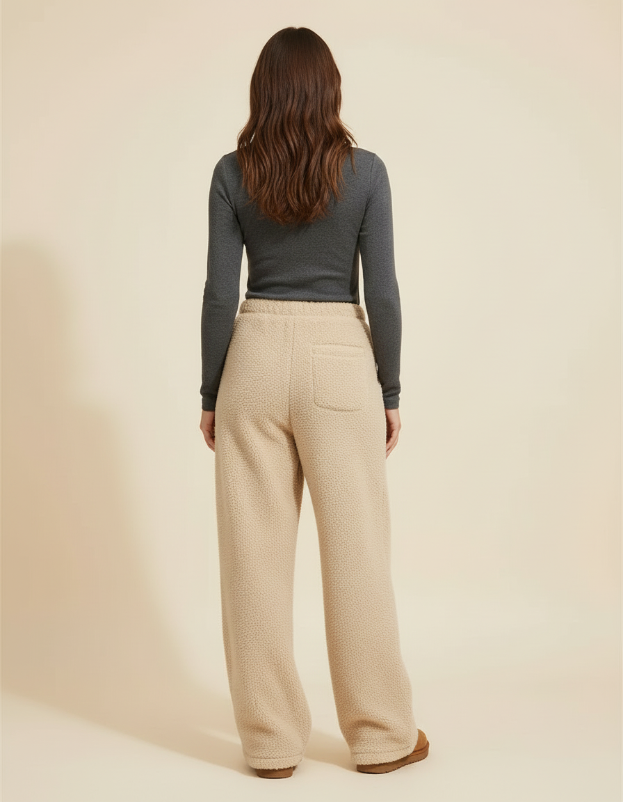 Pantalon Beige Polaire Ample Décontracté Chaud Femme - Molleton - vue 2