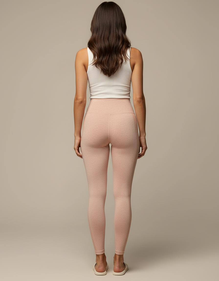 Pantalon Beige Chiné Sculptant Sans Couture Extensible - Rose Polyester - vue 2