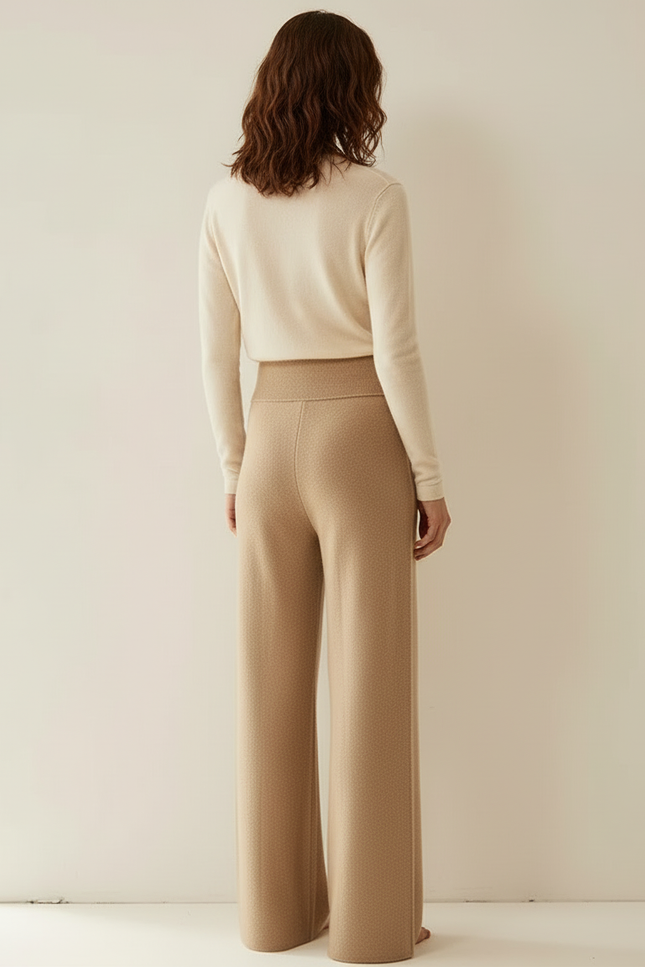 Pantalon Beige Cachemire Ample Confortable Chaud - Laine - vue 2