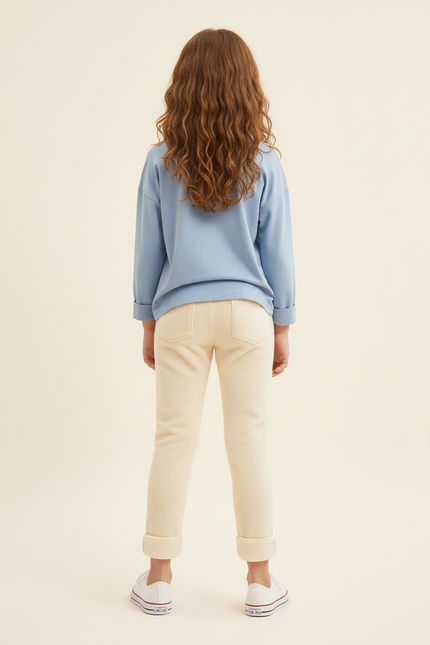 Pantalon Beige Molletonné Imprimé Confortable Enfant - vue 2