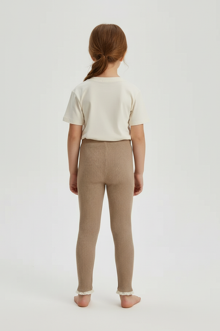 Pantalon Skinny Beige - Maille - vue 2