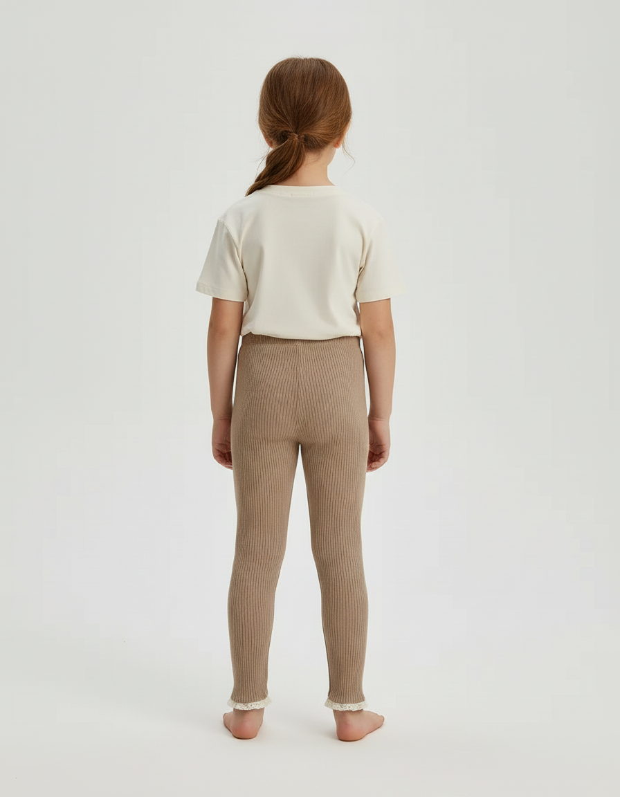 Pantalon Skinny Beige - Maille - vue 2