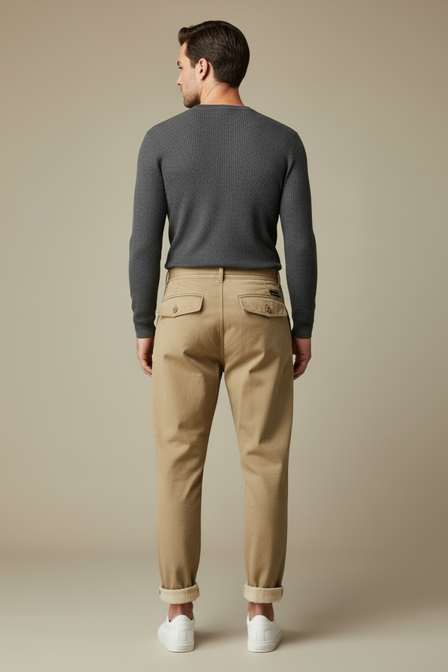Pantalon Battle Homme Beige - Gabardine - vue 2