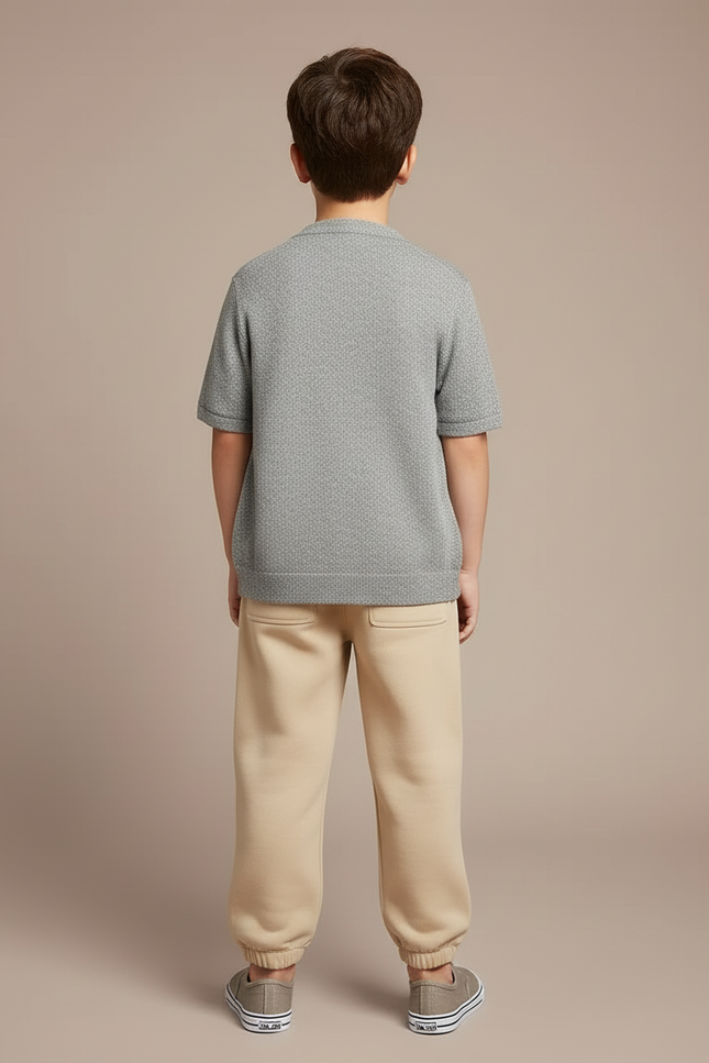 Pantalon Beige Enfant Molleton Sport Garçon Décontracté - vue 2