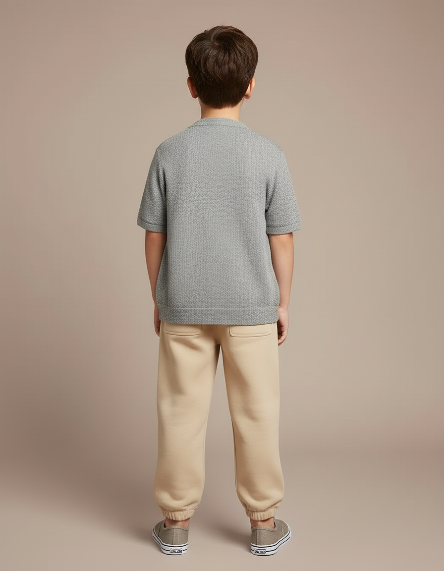 Pantalon Beige Enfant Molleton Sport Garçon Décontracté - vue 2