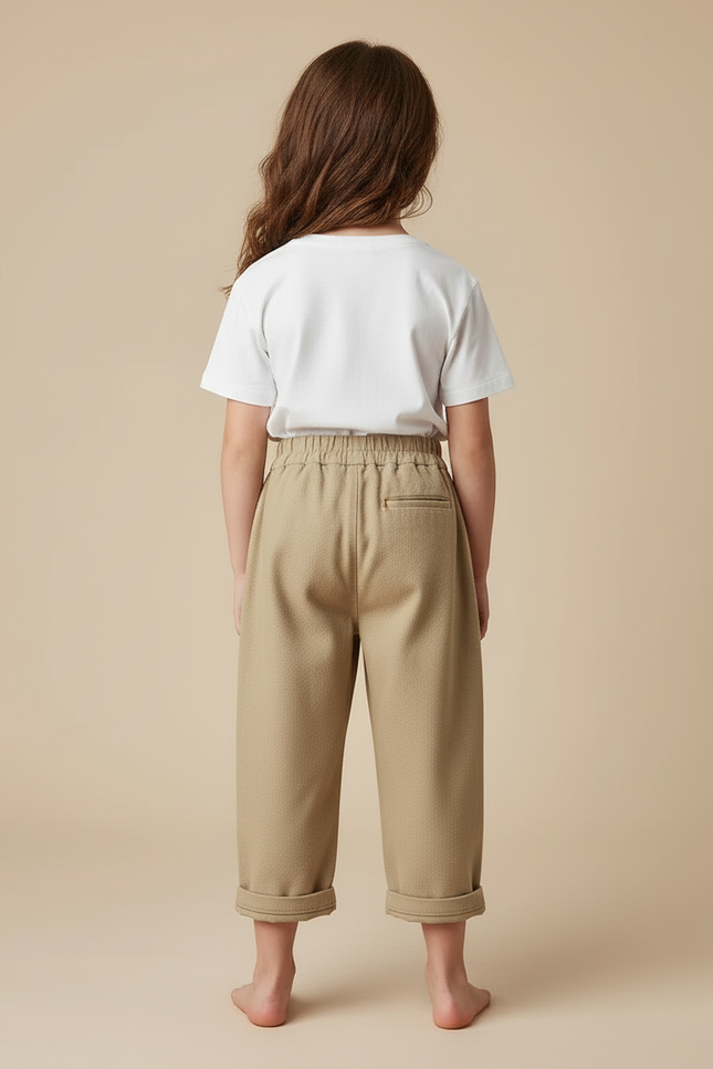 Pantalon Beige Ample Décontracté Enfant Coton - Molleton - vue 2