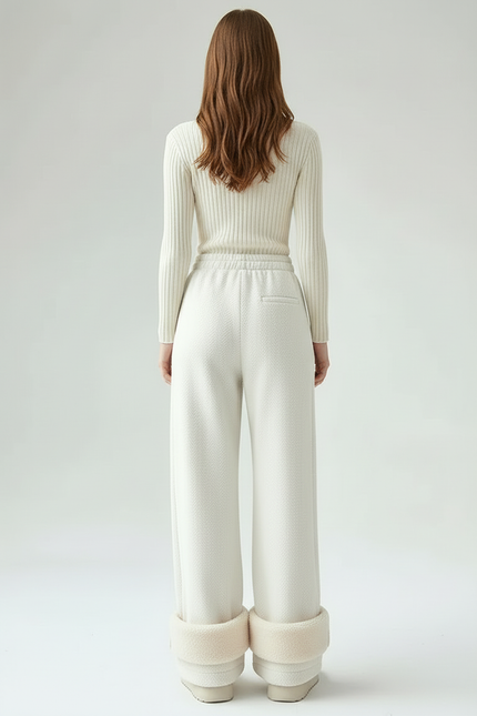 Pantalon Beige Chaud Ample Confortable Hiver Femme - Molleton - vue 2