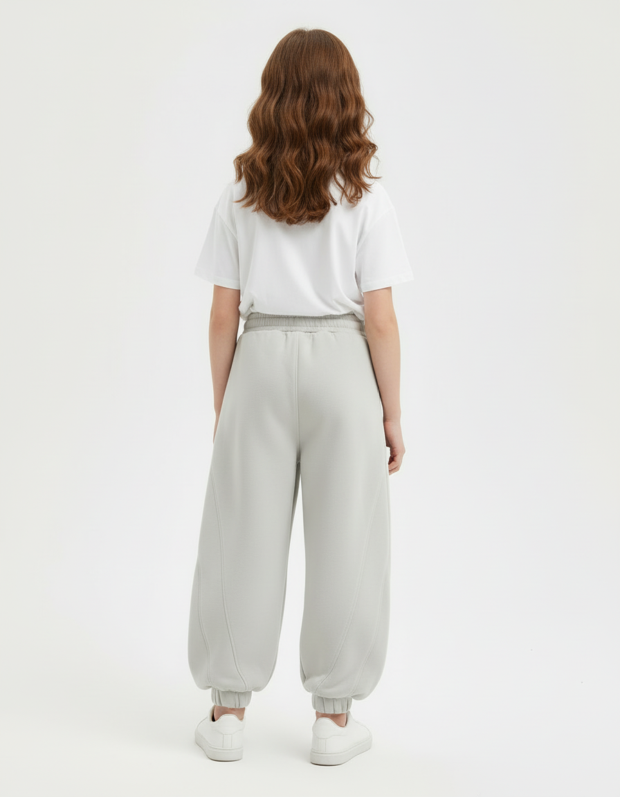 Pantalon Beige Ample Sport Décontracté Enfant - Molleton - vue 2