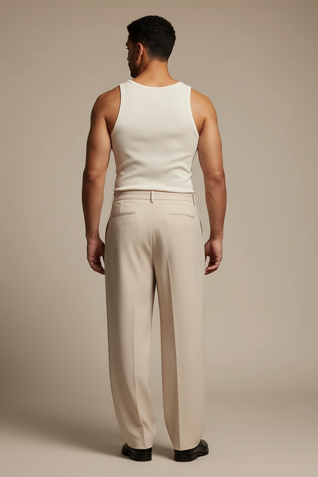 Pantalon Beige Vintage - Gabardine - vue 2