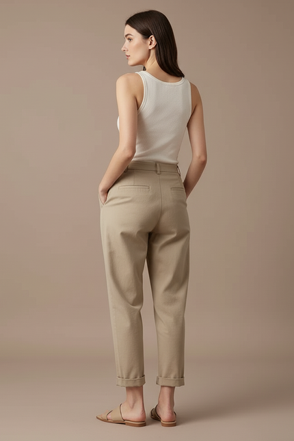 Pantalon Beige Femme Petite - Gabardine - vue 2