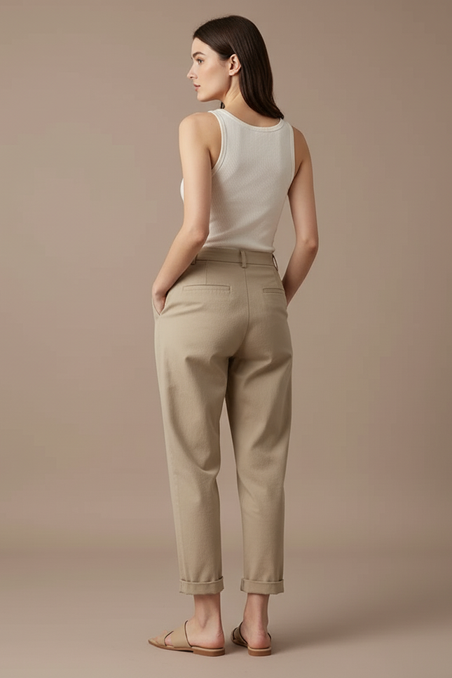 Pantalon Beige Femme Petite - Gabardine - vue 2