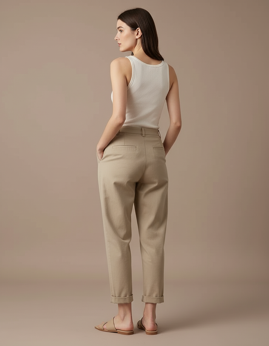 Pantalon Beige Femme Petite - Gabardine - vue 2