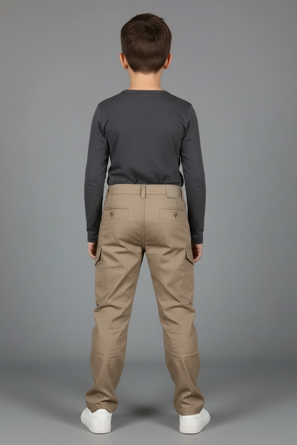 Pantalon Beige Cargo Coton Confortable Enfant - vue 2
