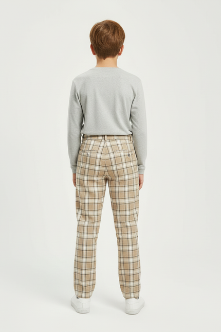 Pantalon Tartan Beige - Tweed - vue 2