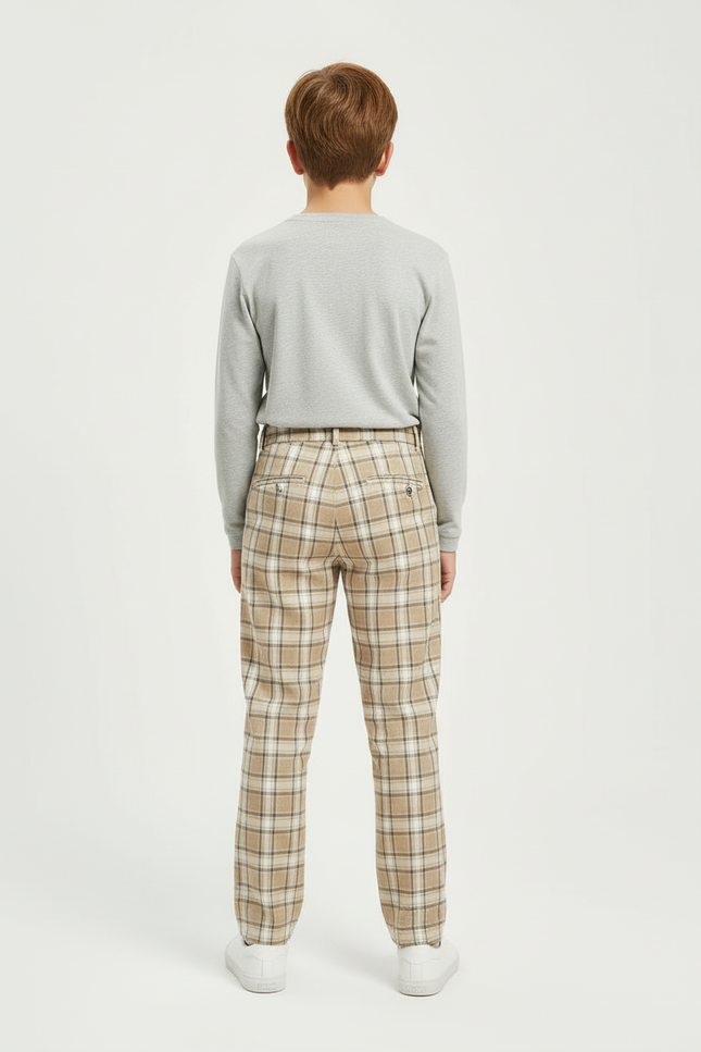 Pantalon Tartan Beige - Tweed - vue 2