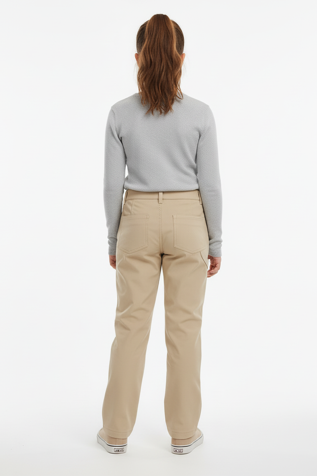 Pantalon Beige Droit Décontracté Chaud Enfant - Polyester - vue 2