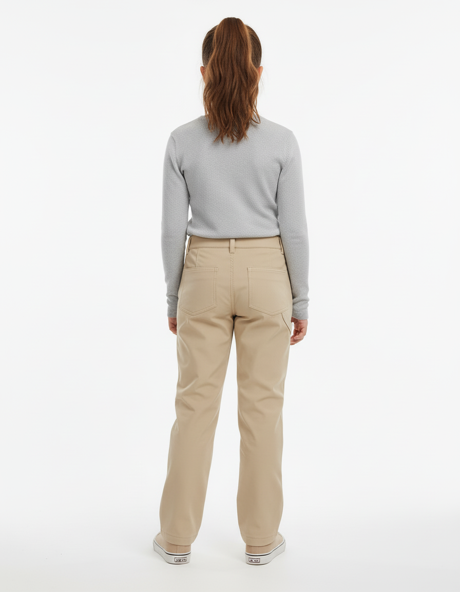 Pantalon Beige Droit Décontracté Chaud Enfant - Polyester - vue 2