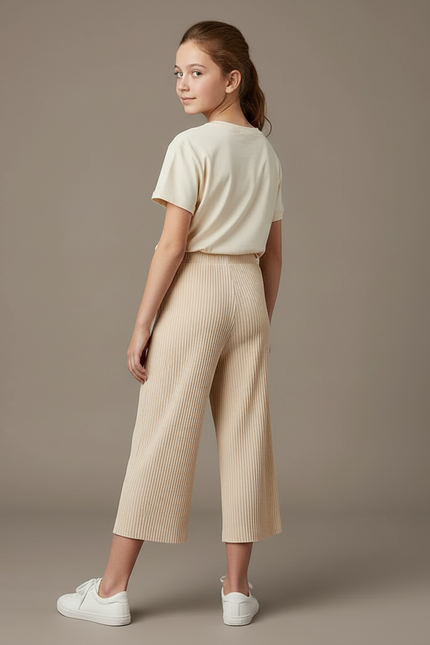 Pantalon Crepe Beige - Maille - vue 2