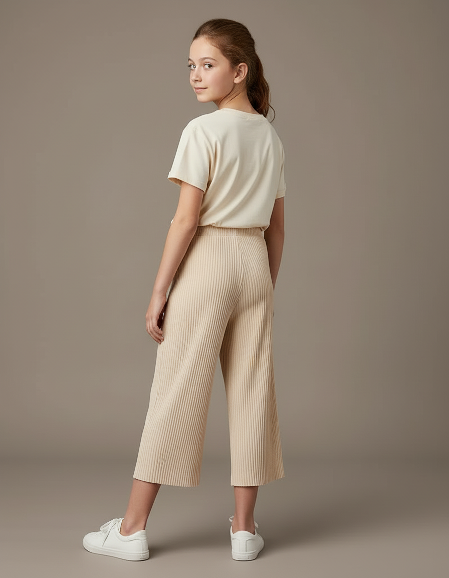 Pantalon Crepe Beige - Maille - vue 2