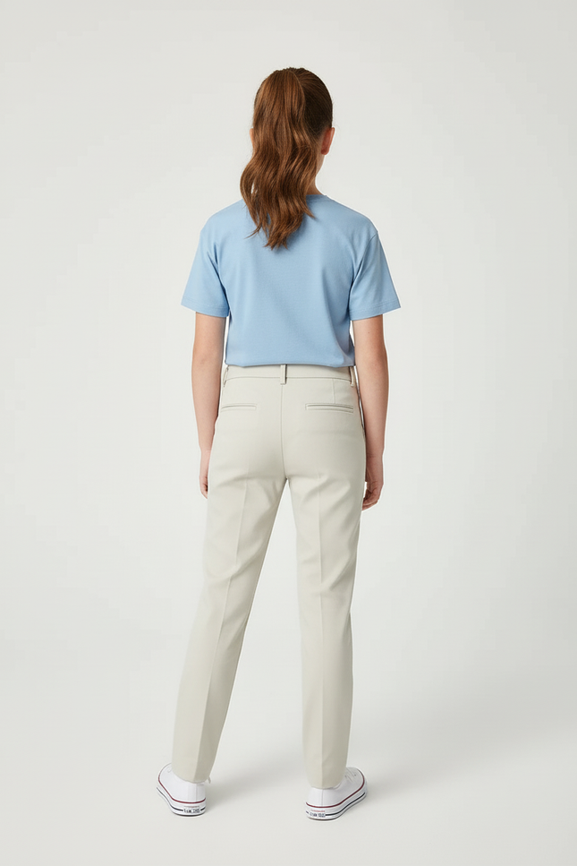 Pantalon Beige Droit Décontracté Extensible Enfant - Polyester - vue 2