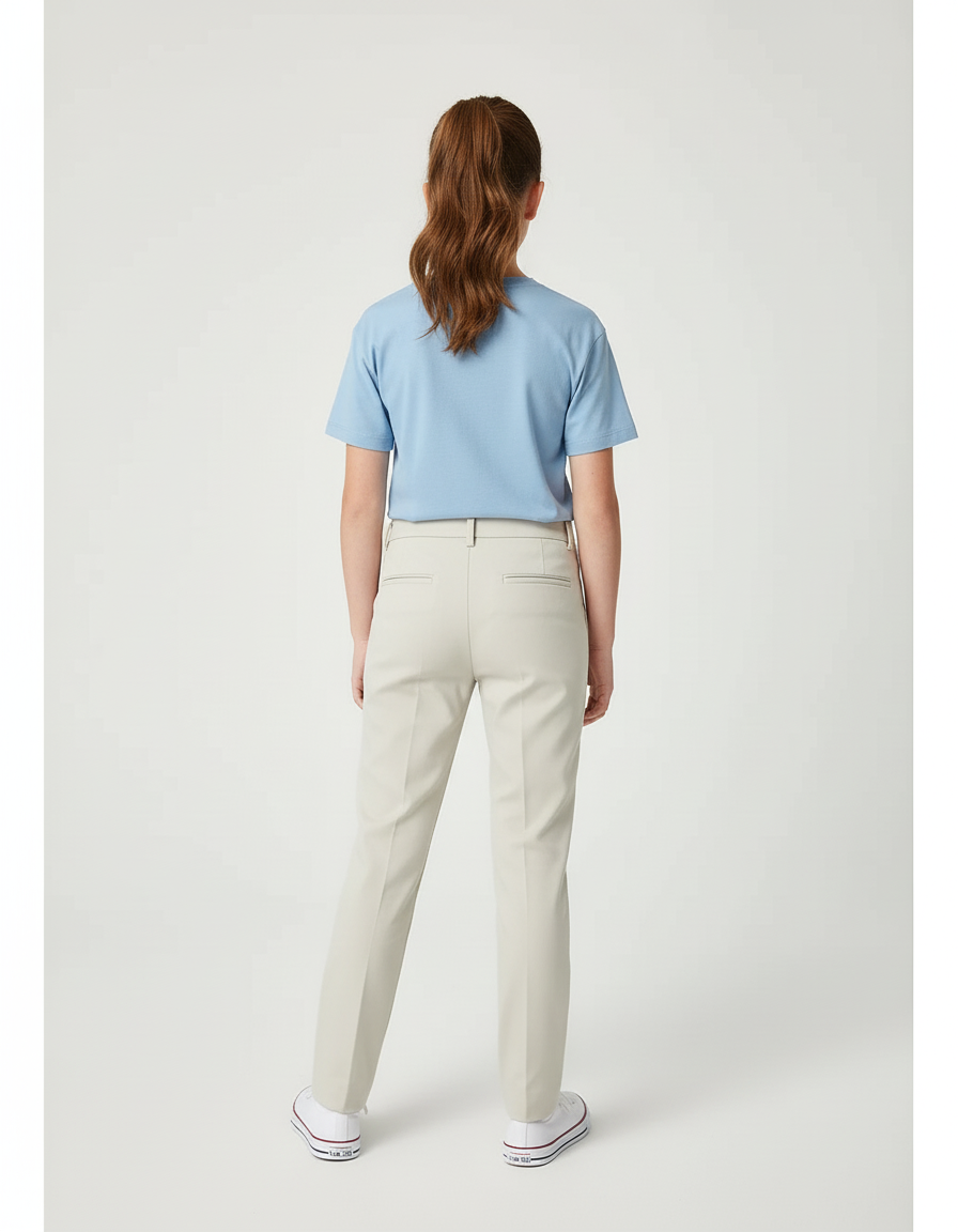 Pantalon Beige Droit Décontracté Extensible Enfant - Polyester - vue 2