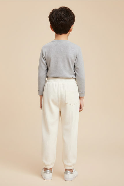 Pantalon Beige Côtelé Épais Garçon Décontracté - Cordé - vue 2