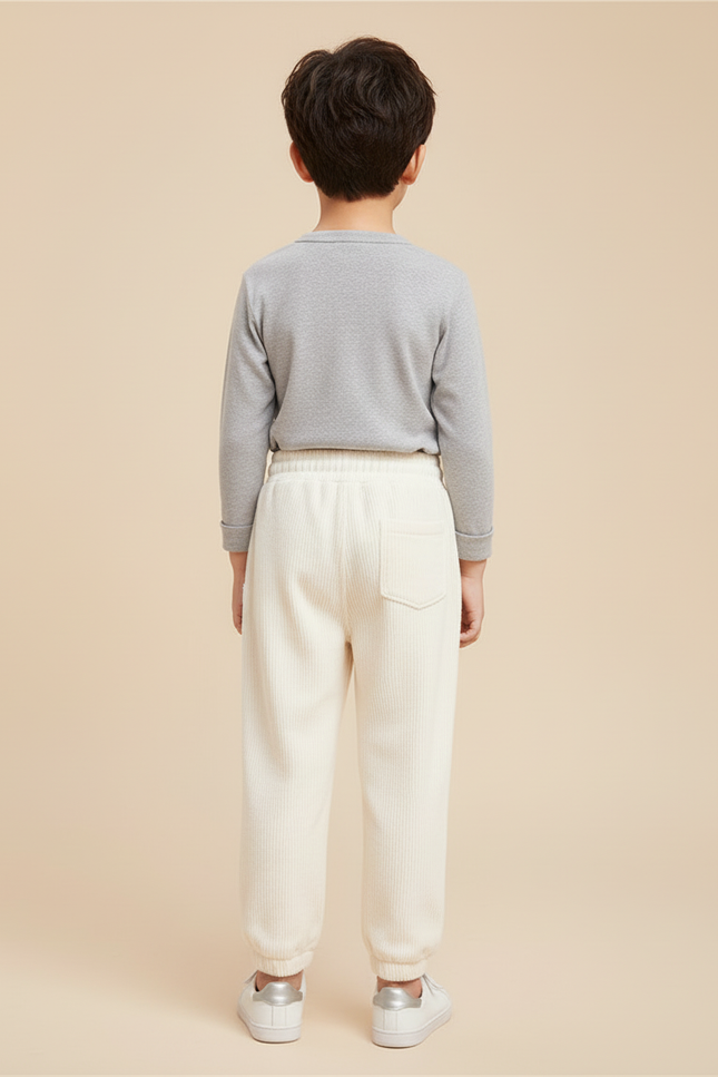 Pantalon Beige Côtelé Épais Garçon Décontracté - Cordé - vue 2