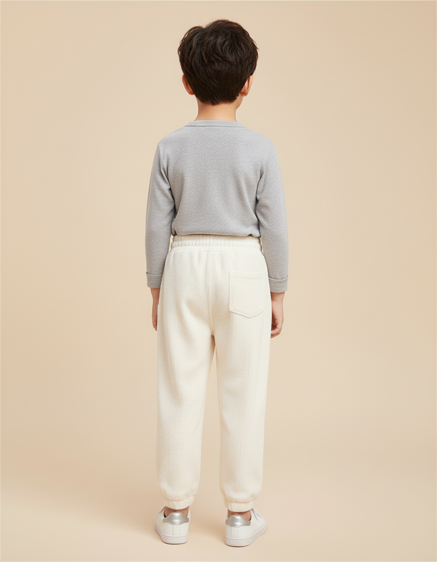 Pantalon Beige Côtelé Épais Garçon Décontracté - Cordé - vue 2