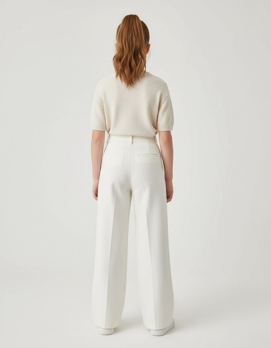 Pantalon Beige Droit Ample Confortable Enfant - Gabardine - vue 2