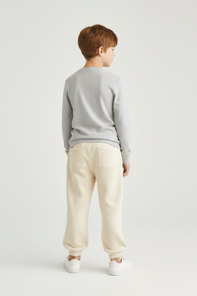 Pantalon Beige Enfant Ample Décontracté Molleton Garçon - vue 2
