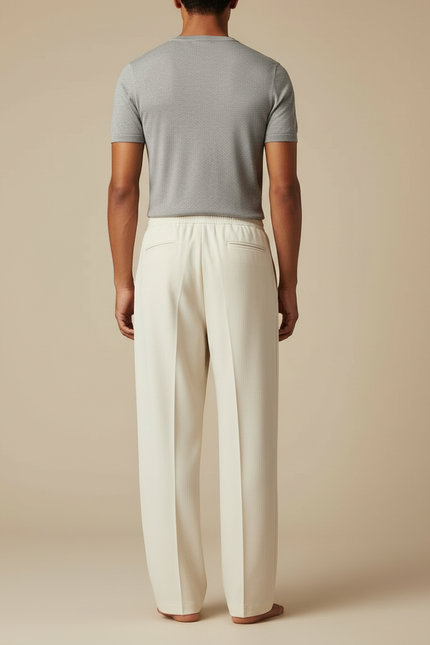 Pantalon Beige Oversize Homme - Maille - vue 2