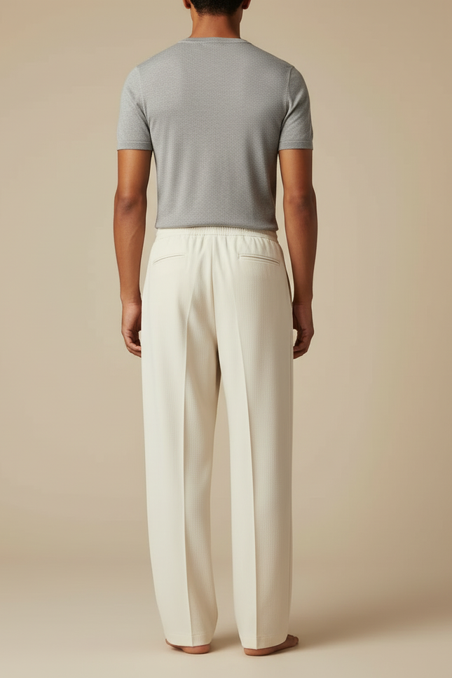 Pantalon Beige Oversize Homme - Maille - vue 2