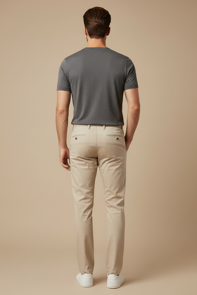 Pantalon Chino Beige Homme - Coton - vue 2