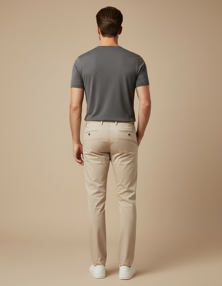 Pantalon Chino Beige Homme - Coton - vue 2