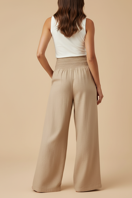 Pantalon Lin Beige Large - vue 2