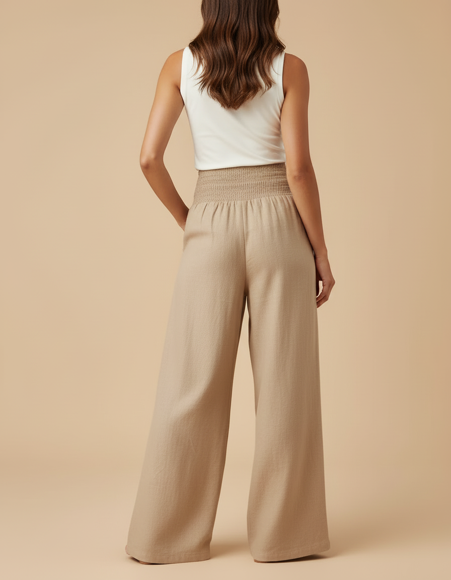 Pantalon Lin Beige Large - vue 2
