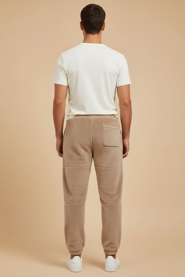 Pantalon Beige Molletonné Confortable Sport Décontracté Homme - vue 2